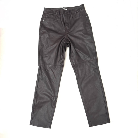 Good American Pants - Good American Faux Leather Moto Style Pants Chocolate Brown Size 2 / 26 FLAW